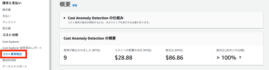 AWS Cost Explorerによるコスト異常検出