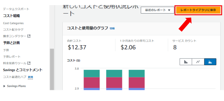 Cost Explorer、レポートライブラリに保存