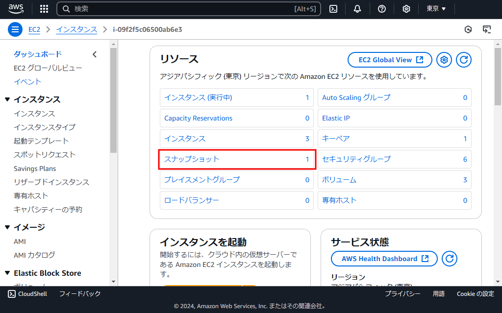 AWS Cost Explorer、スナップショット