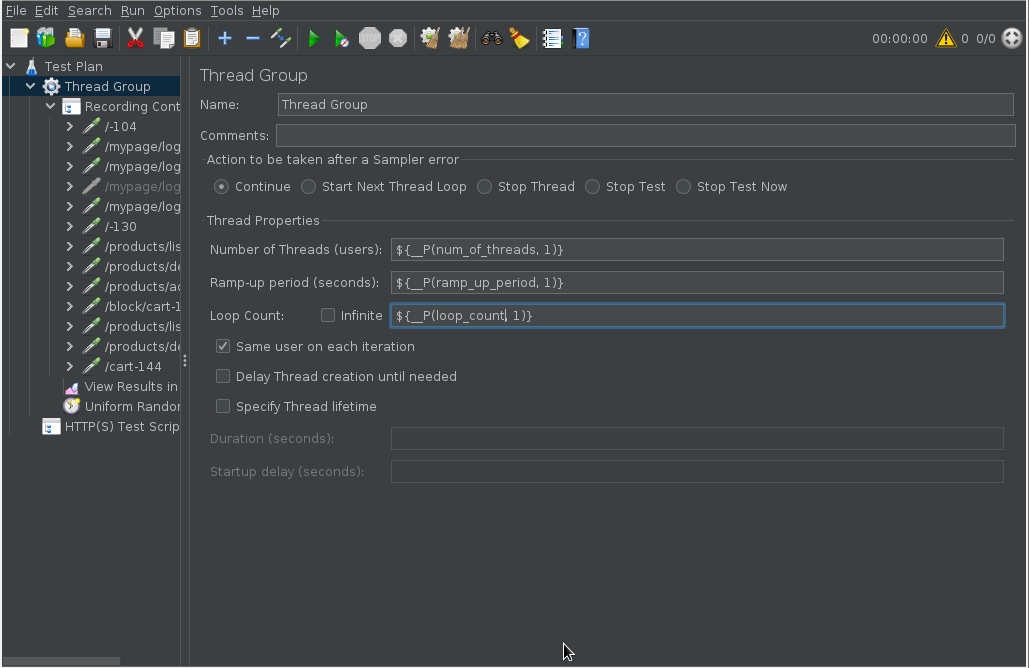 Number of Threadsは、同時接続数の設定