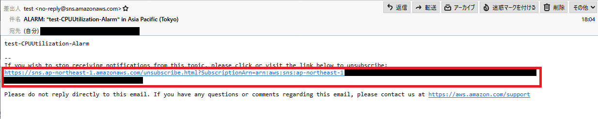 Amazon SNS、unsubscribe