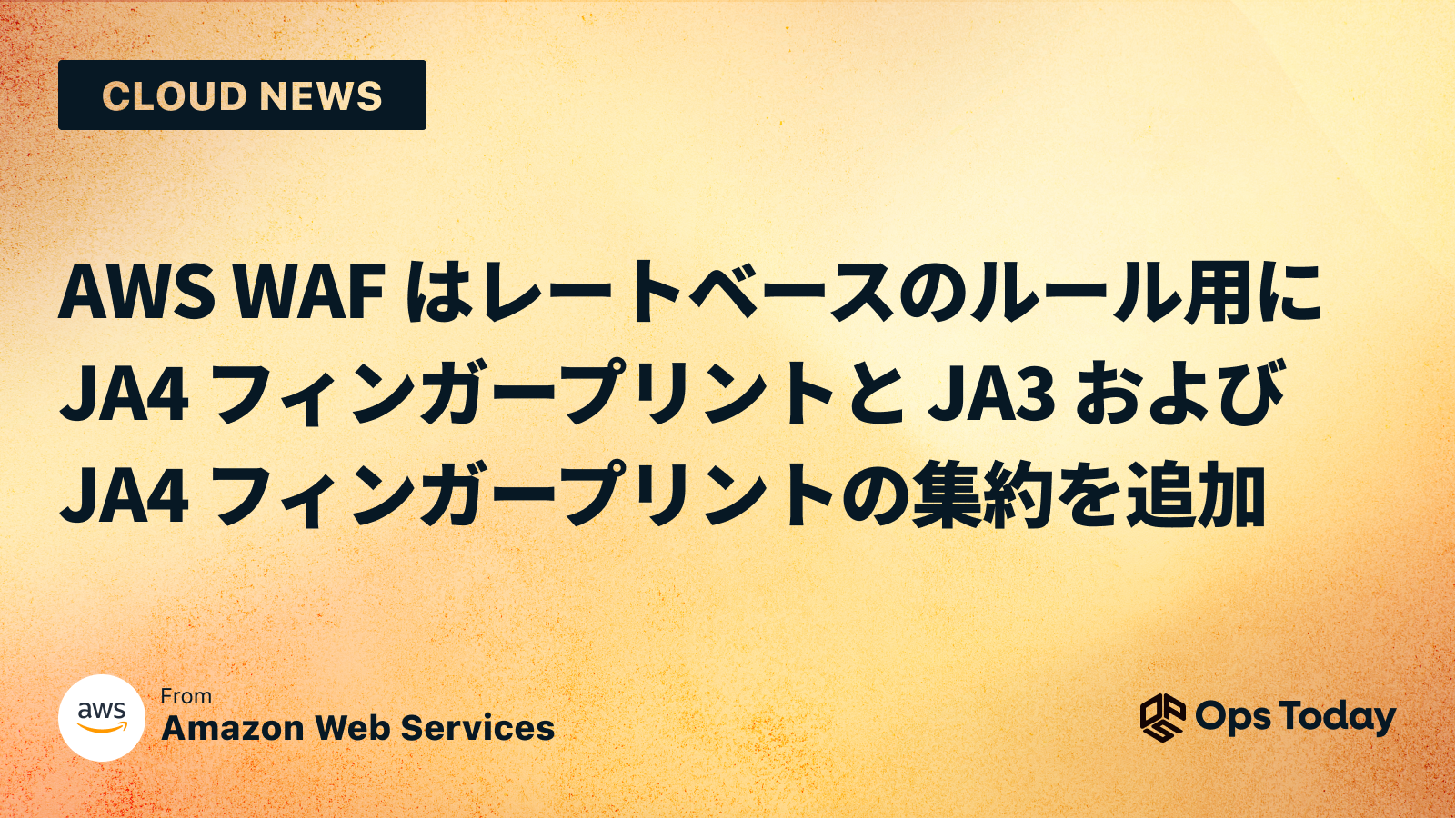 AWS WAF は、レートベースのルール用に JA4 フィンガープリントと JA3 および JA4 フィンガープリントの集約を追加します