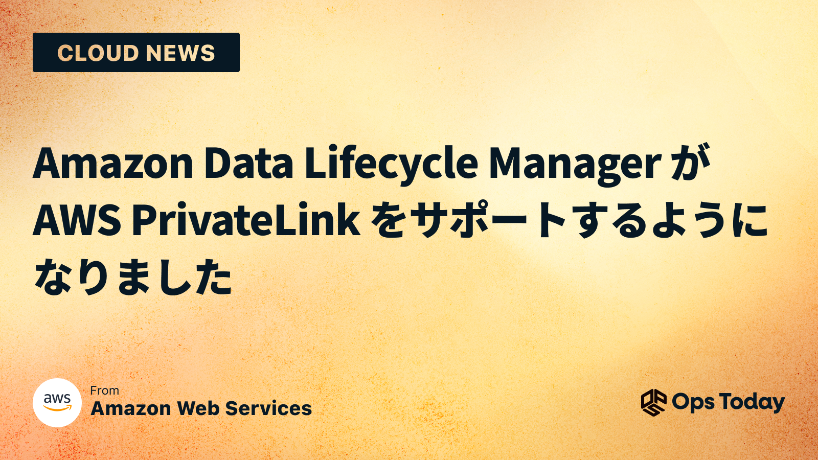 Amazon Data Lifecycle Manager が AWS PrivateLink をサポートするようになりました